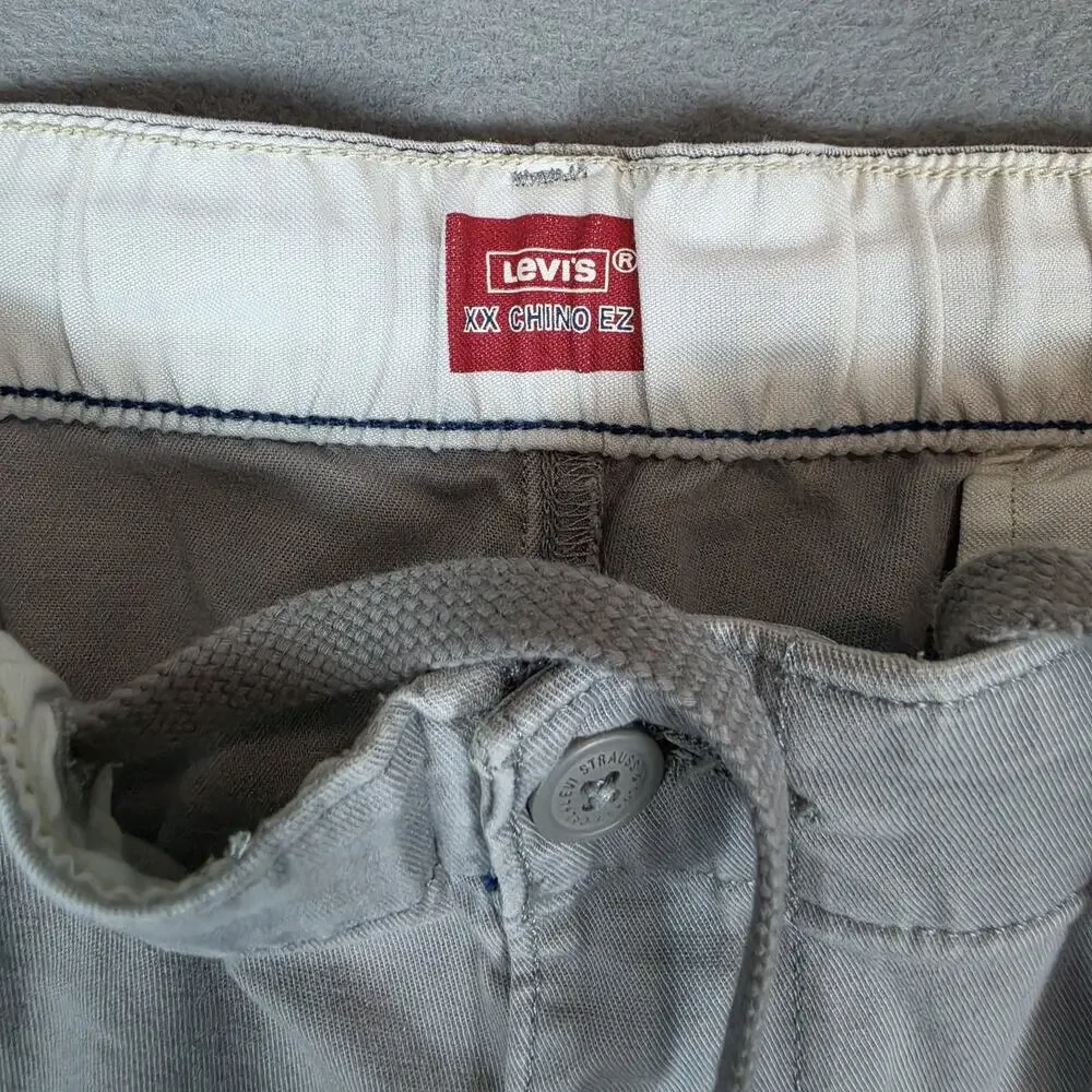 Levi's XX Chino EZ Men's Gray Drawstring Shorts Elastic Waist Casual Size LG